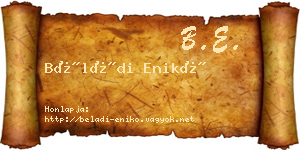 Béládi Enikő névjegykártya